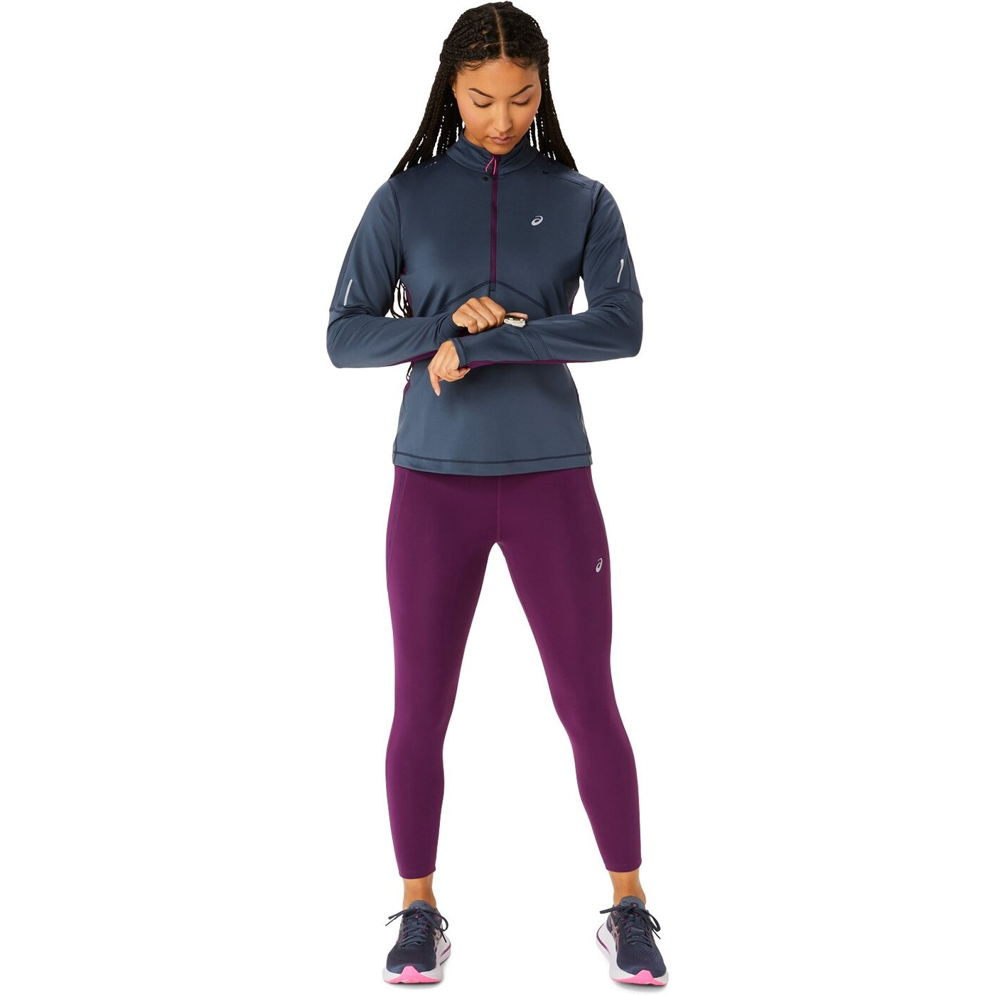WINTER RUN 1/2 ZIP MID LAYER TARMAC/DEEP MAUVE TARMAC/DEEP MAUVE Bild 4