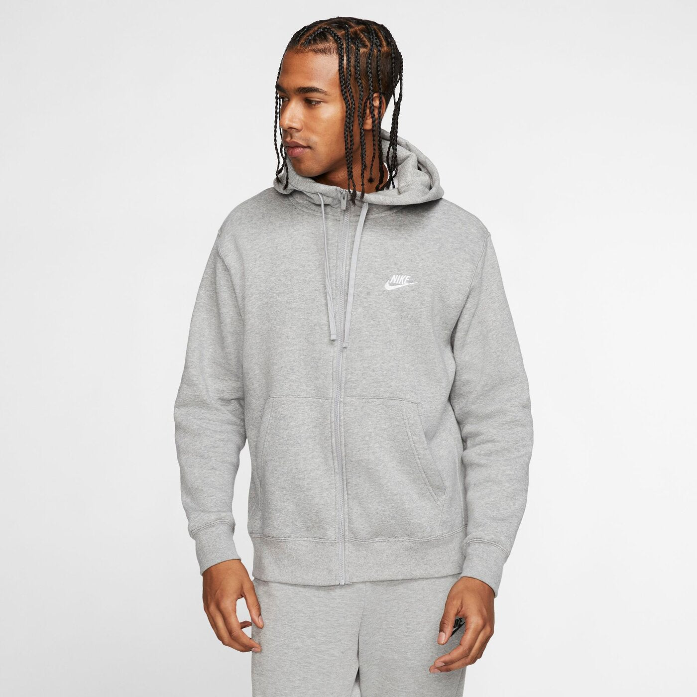 M NSW CLUB HOODIE FZ BB DK GREY HEATHER/MATTE SILVER/W DK GREY HEATHER/MATTE SILVER/W Bild 3