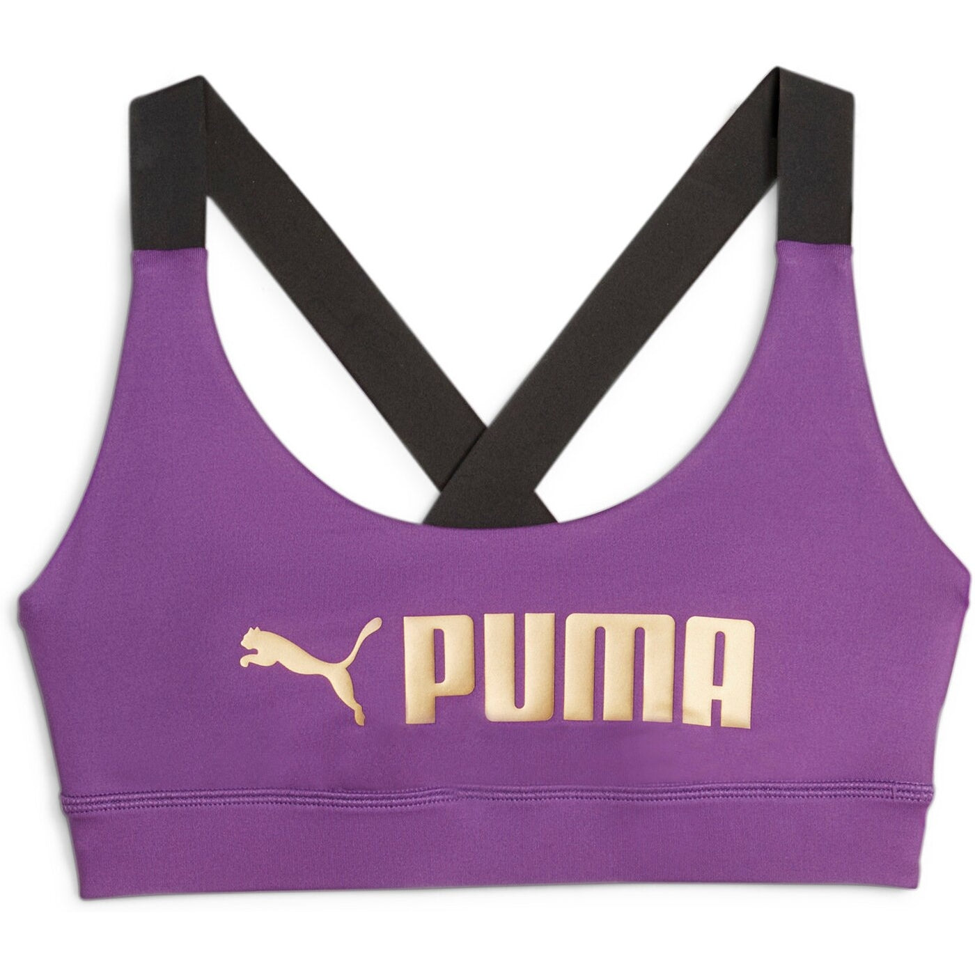 Mid Impact Puma Fit Bra PURPLE POP-PUMA GOLD PURPLE POP-PUMA GOLD Bild 1