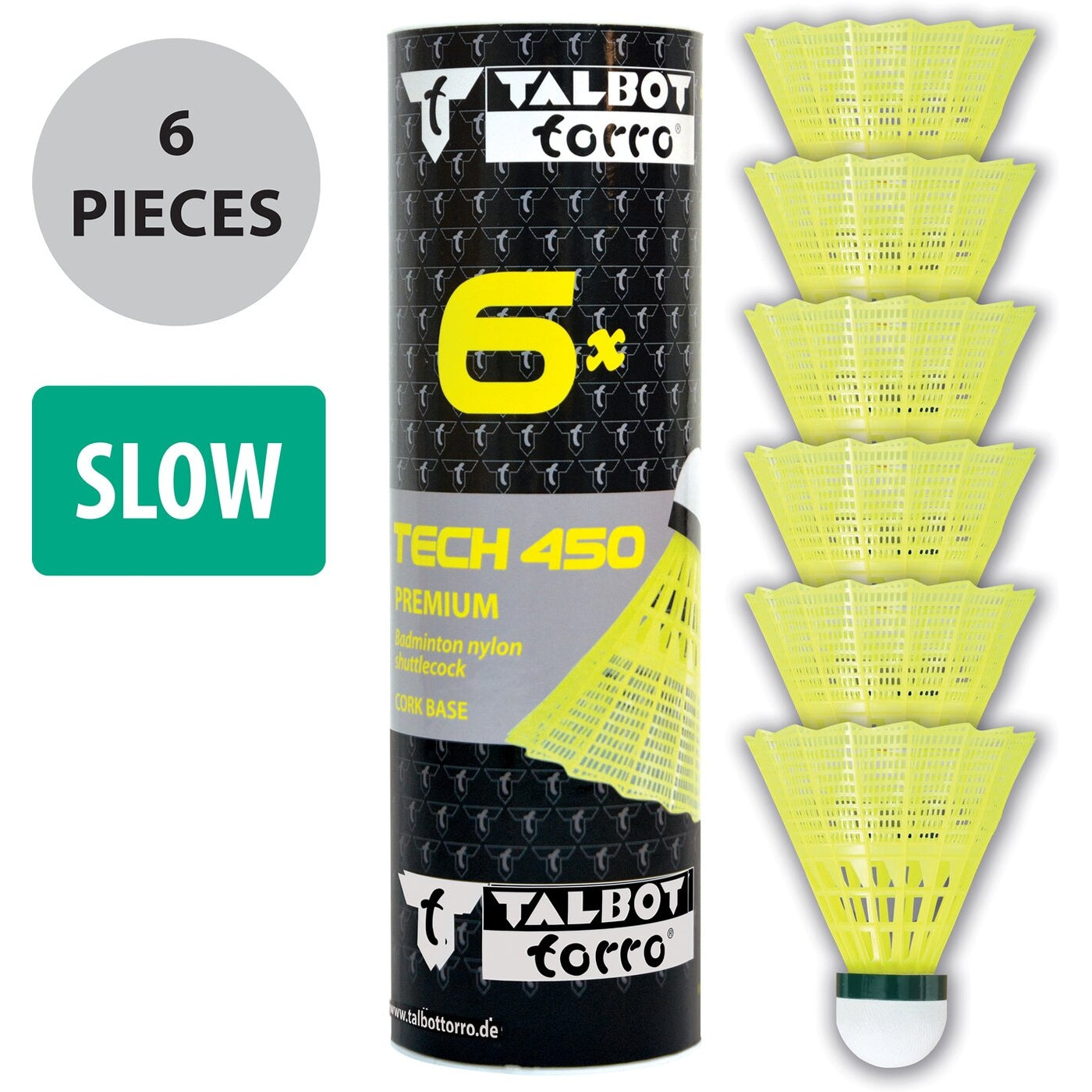 Badm.-Ball TECH 450 Korb:yellow, Speed green/slow, 6pcs.Tube KEINE FARBE KEINE FARBE Bild 2
