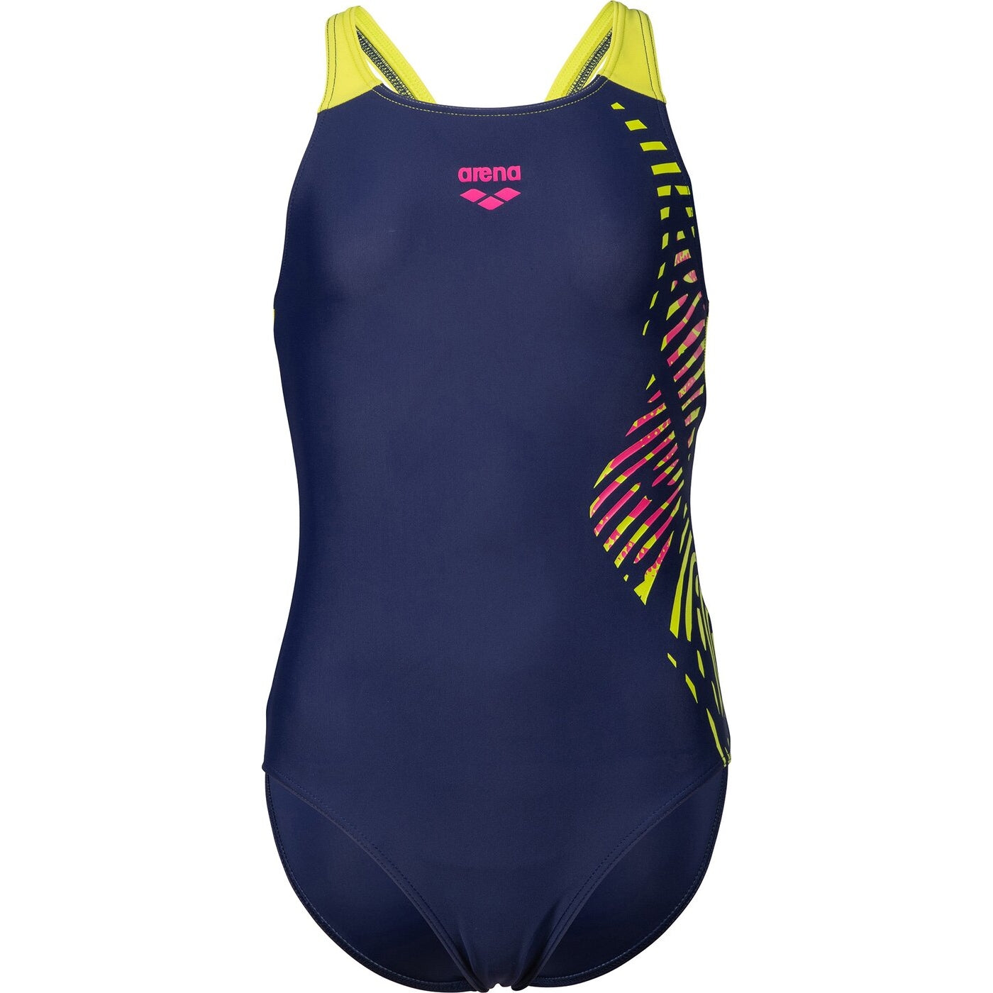 GIRL'S ARENA VORTEX SWIMSUIT V BACK NAVY-SOFT GREEN Bild 1