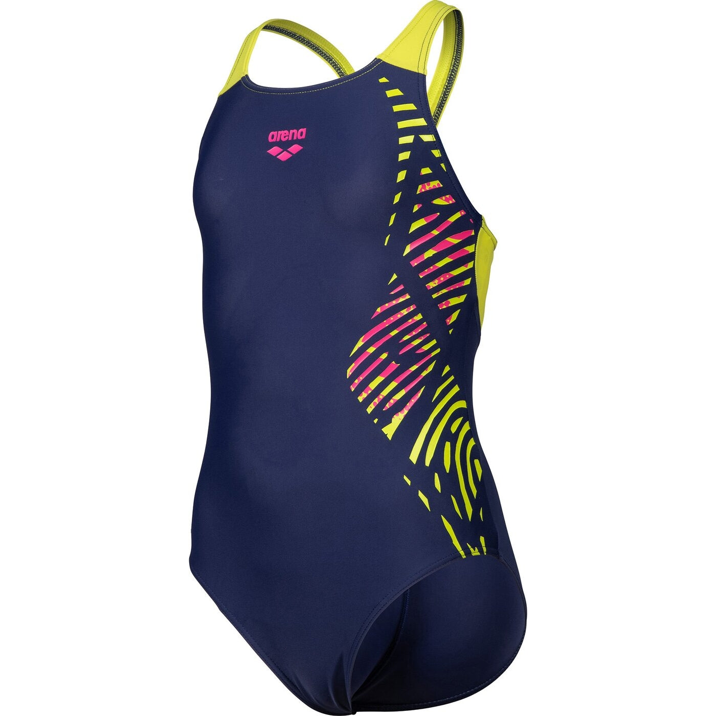 GIRL'S ARENA VORTEX SWIMSUIT V BACK NAVY-SOFT GREEN Bild 3