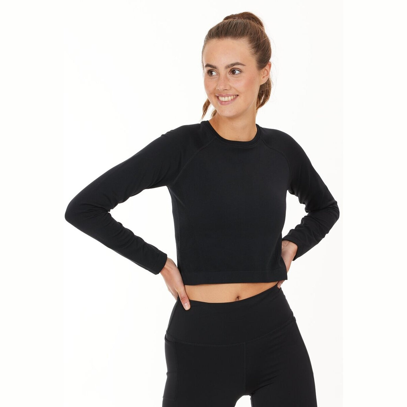 Celita W L-S Seamless Crop Top BLACK BLACK Bild 3