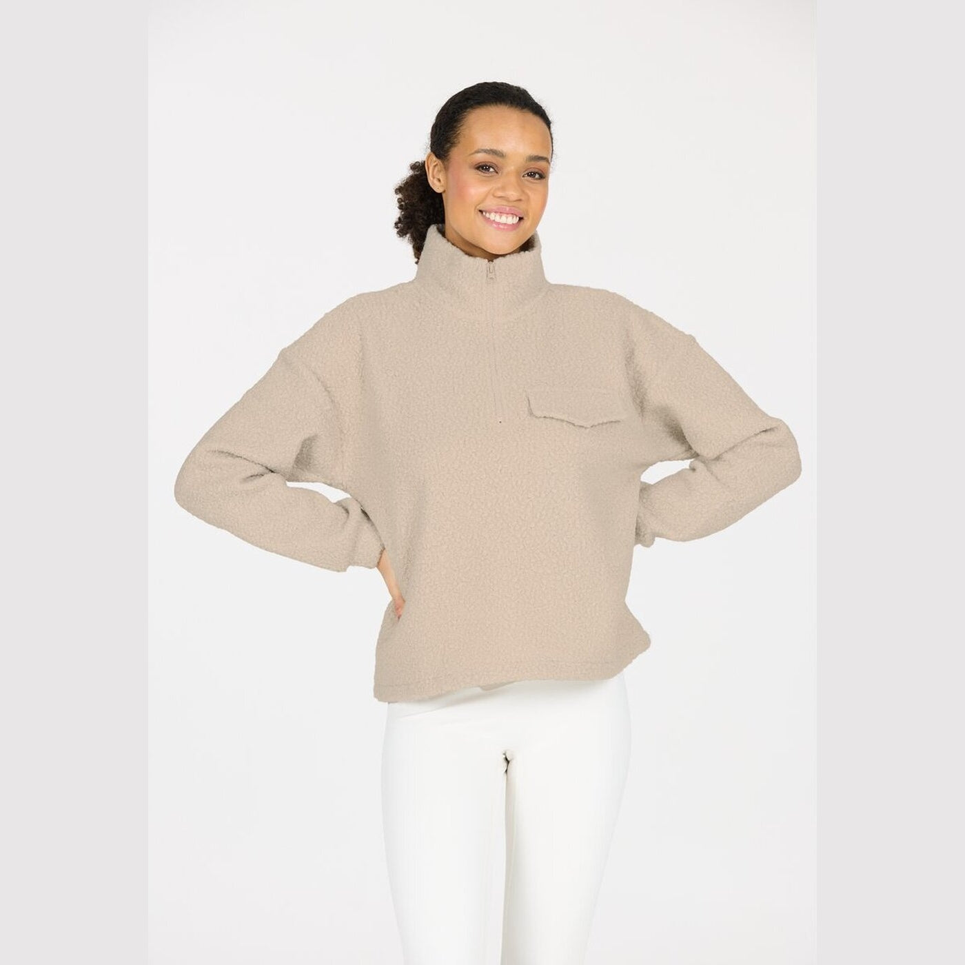 Florrie W Sherpa Half zip SILVER CLOUD SILVER CLOUD Bild 3