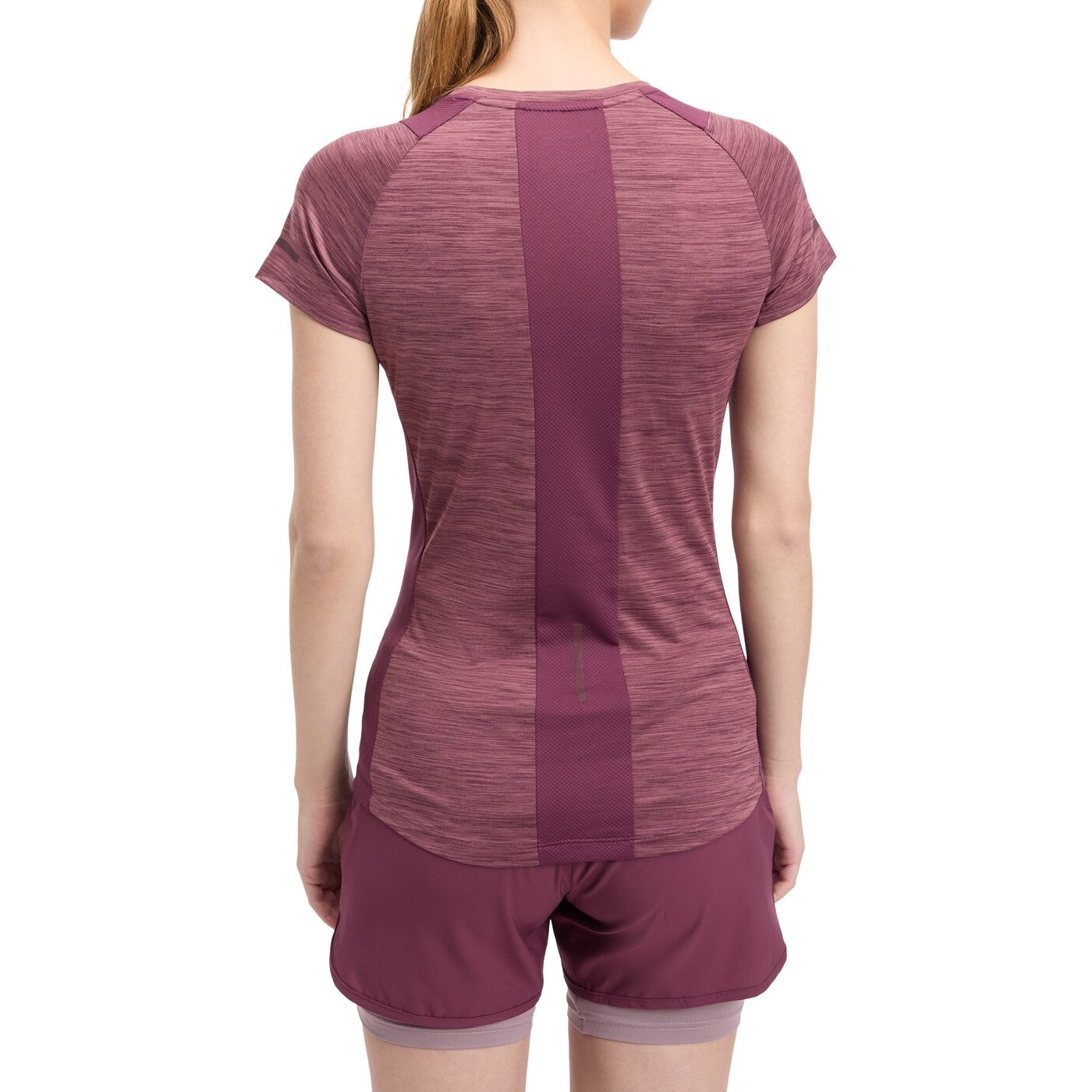 Da.-T-Shirt Evii SS W MELANGE/RED WINE/RED MELANGE/RED WINE/RED Bild 2
