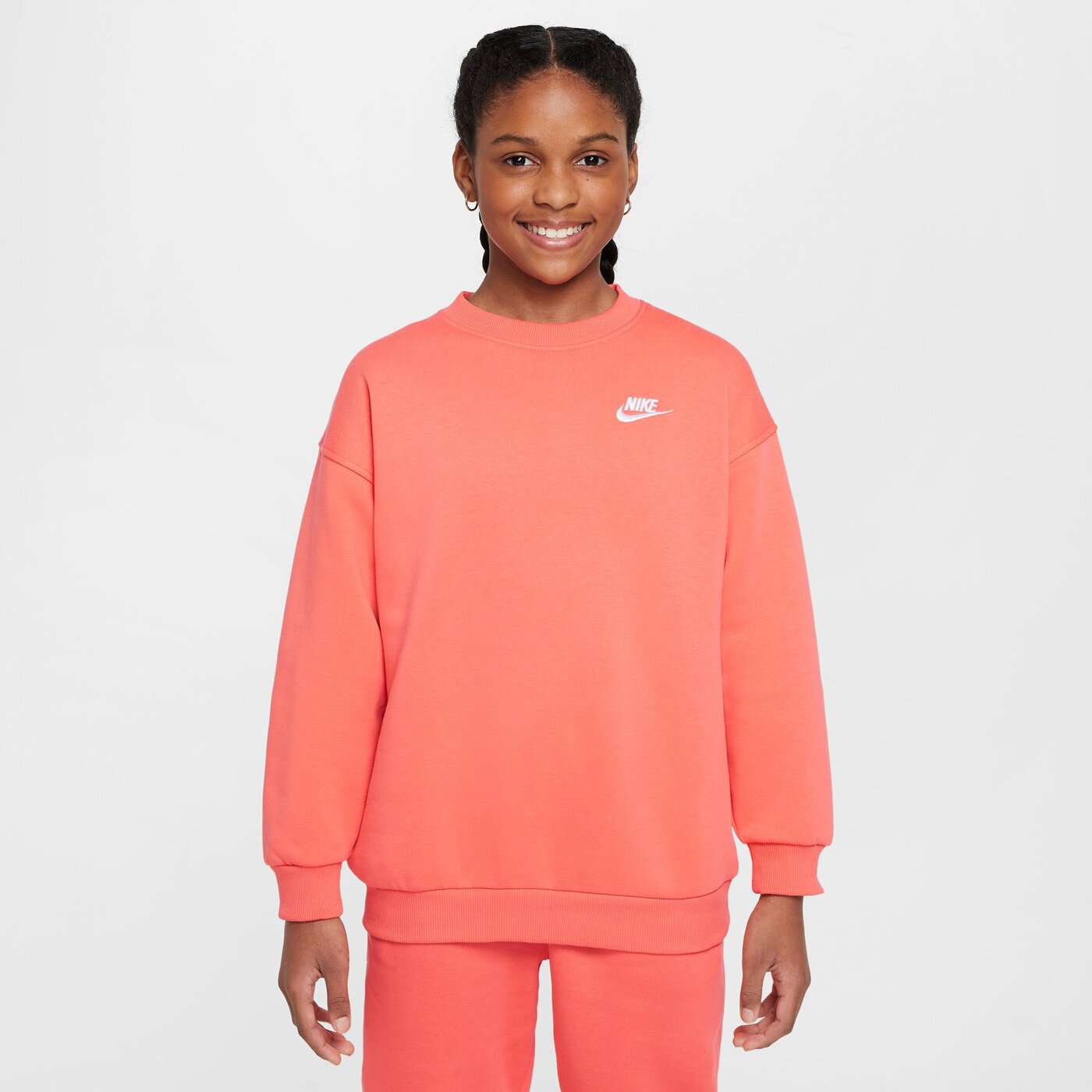 G NSW CLUB FLC OVRSZD CREW LBR MAGIC EMBER/WHITE MAGIC EMBER/WHITE Bild 1