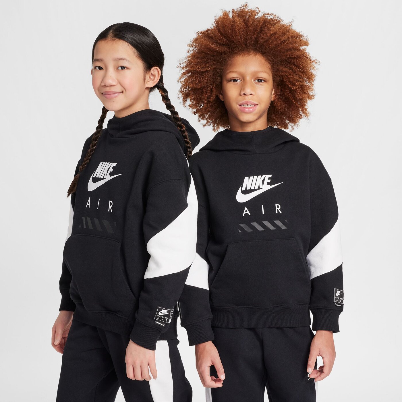 K NIKE AIR FLC PO HOODIE -PD BLACK/WHITE/WHITE BLACK/WHITE/WHITE Bild 3