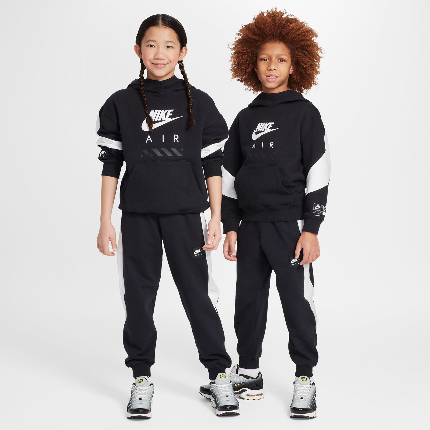 K NIKE AIR FLC PO HOODIE -PD BLACK/WHITE/WHITE BLACK/WHITE/WHITE Bild 5