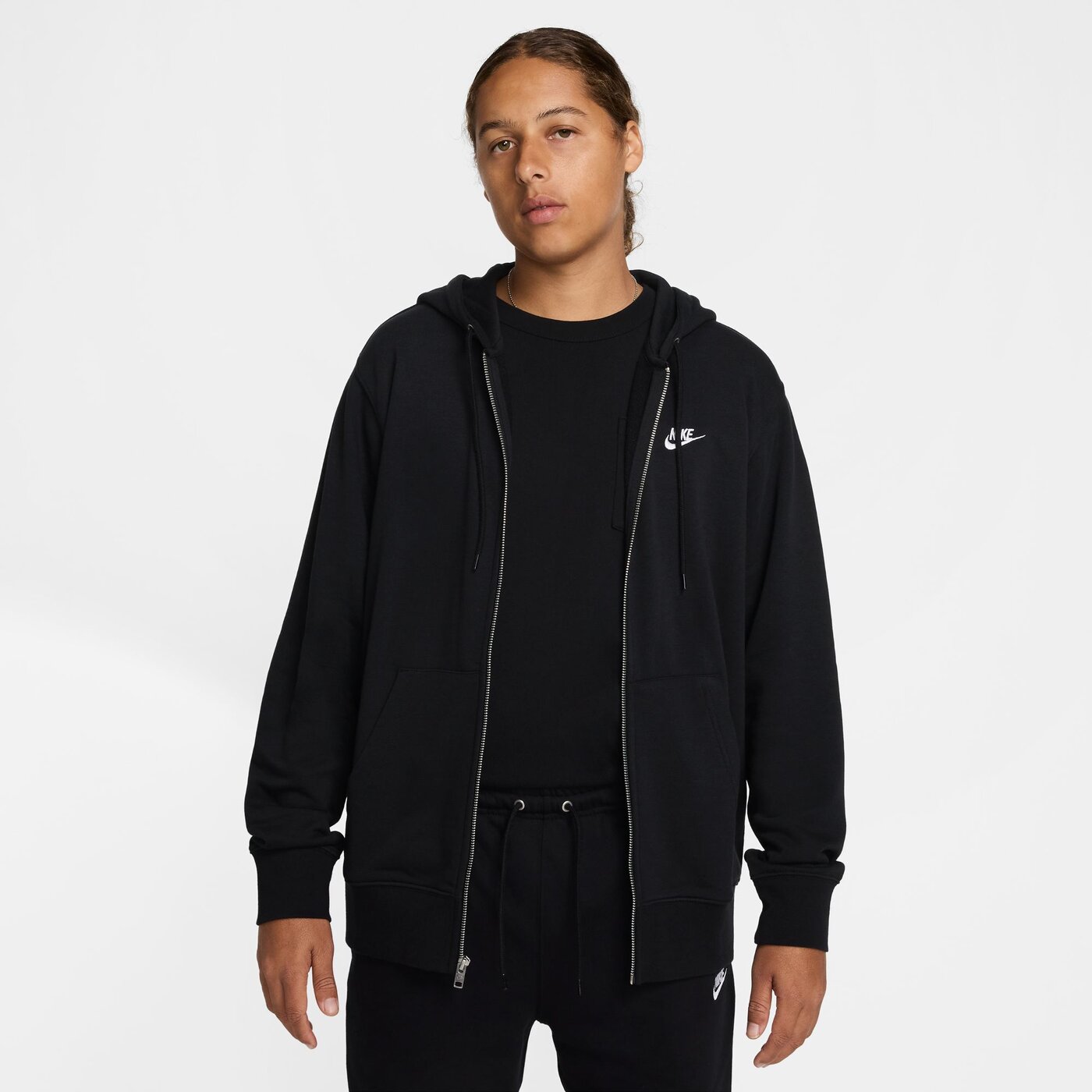 M NK CLUB FT FZ HOODIE BLACK/BLACK/WHITE BLACK/BLACK/WHITE Bild 1