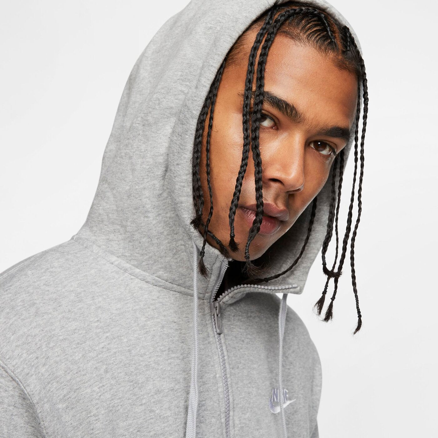 M NSW CLUB HOODIE FZ BB DK GREY HEATHER/MATTE SILVER/W DK GREY HEATHER/MATTE SILVER/W Bild 5
