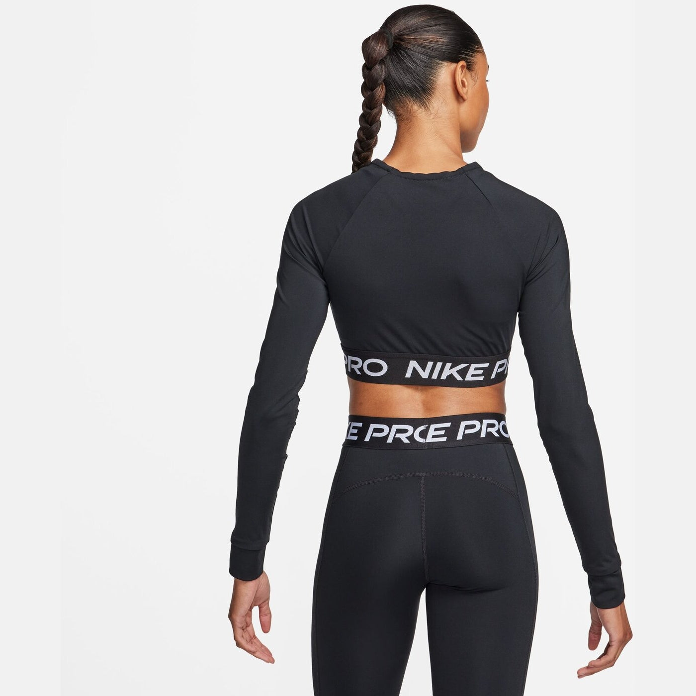 NIKE PRO DF 365 CROP LS BLACK/WHITE BLACK/WHITE Bild 2