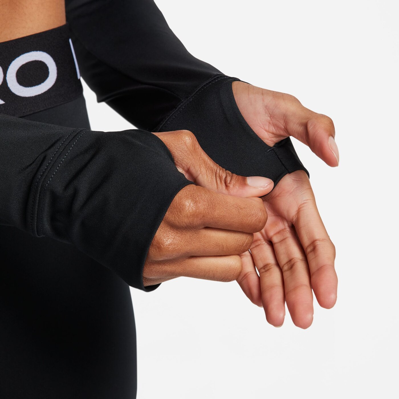 NIKE PRO DF 365 CROP LS BLACK/WHITE BLACK/WHITE Bild 6