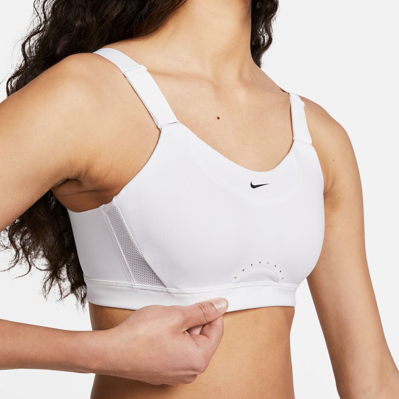 W NK DF ALPHA HS BRA WHITE/WHITE/STONE MAUVE/BL Bild 3