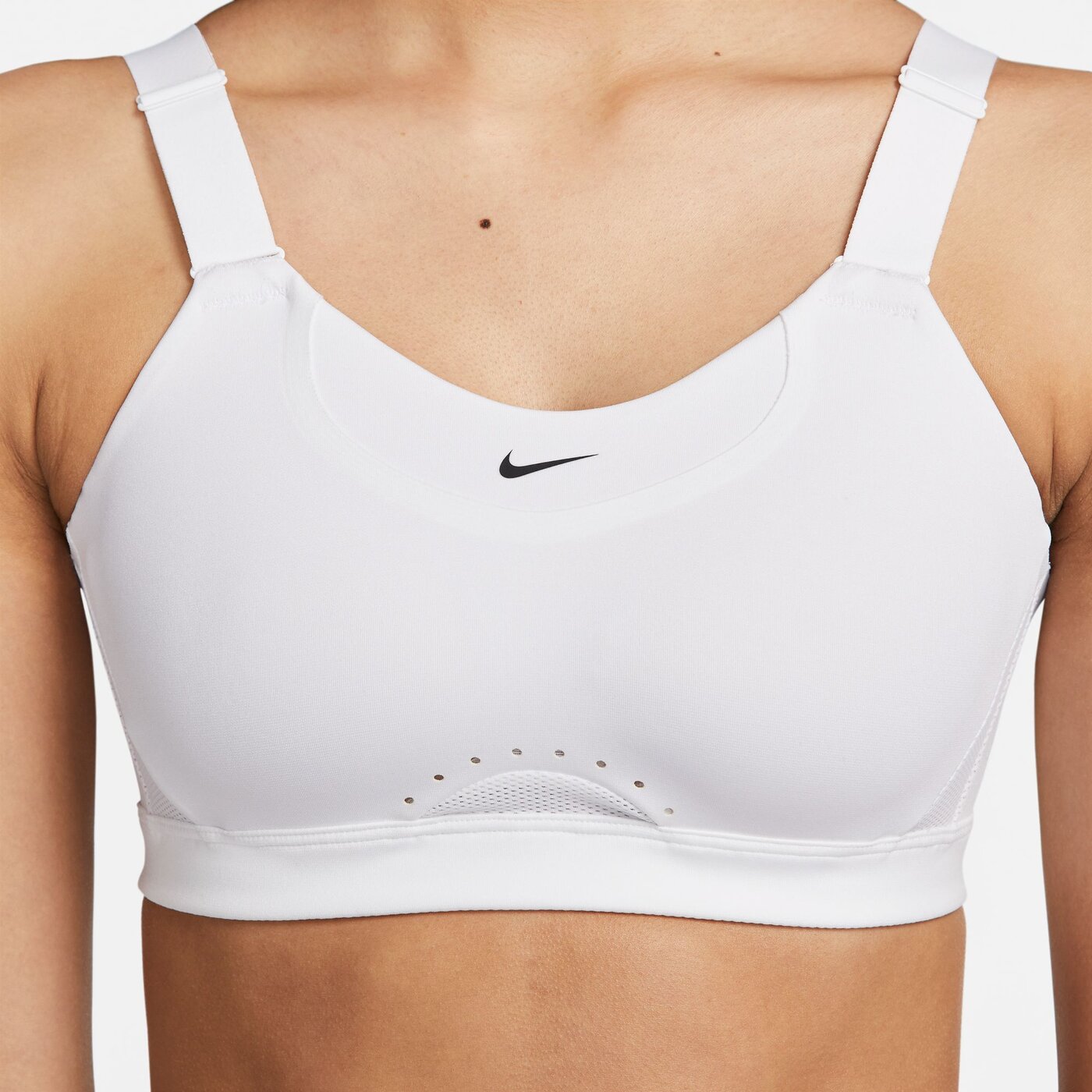 W NK DF ALPHA HS BRA WHITE/WHITE/STONE MAUVE/BL Bild 5