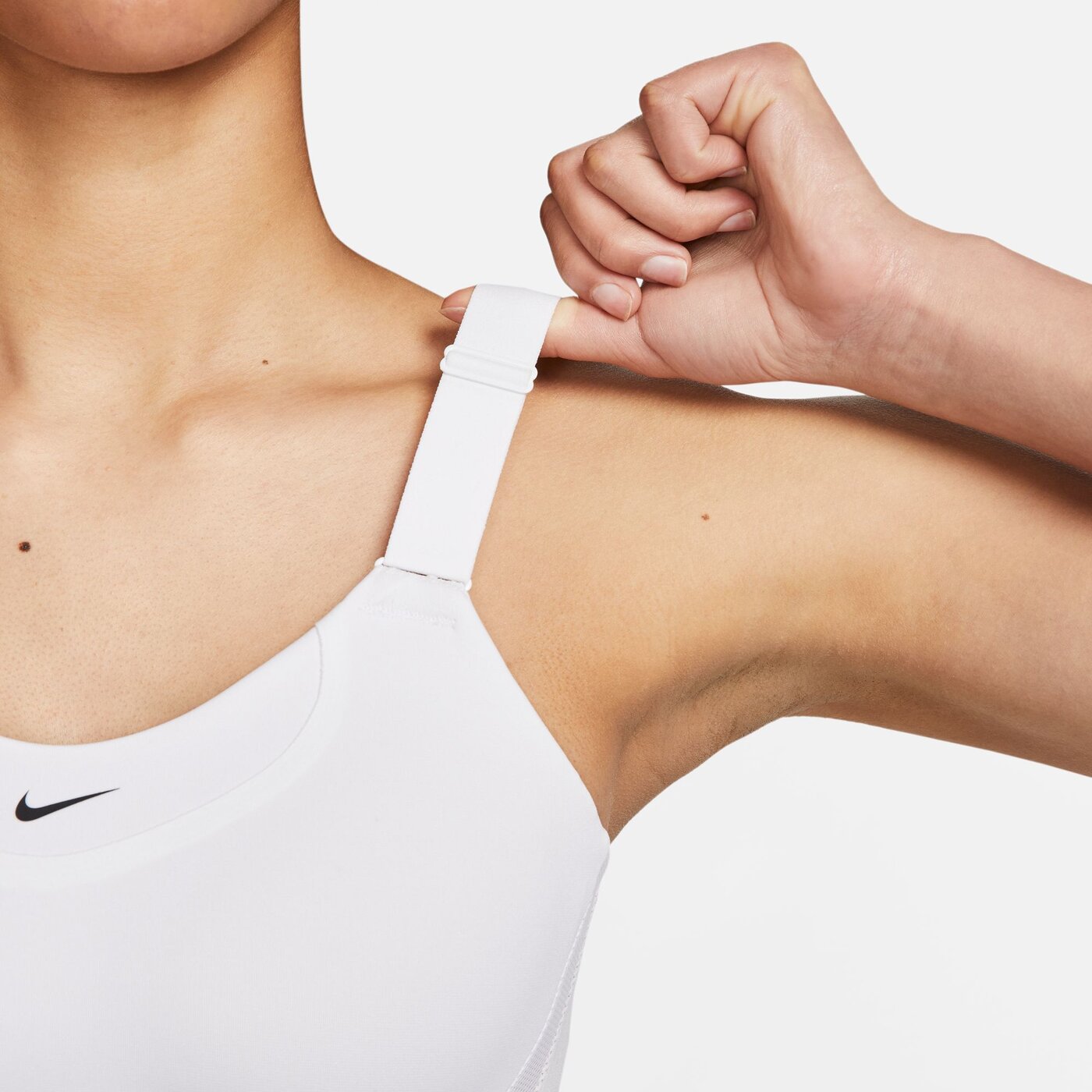 W NK DF ALPHA HS BRA WHITE/WHITE/STONE MAUVE/BL Bild 6