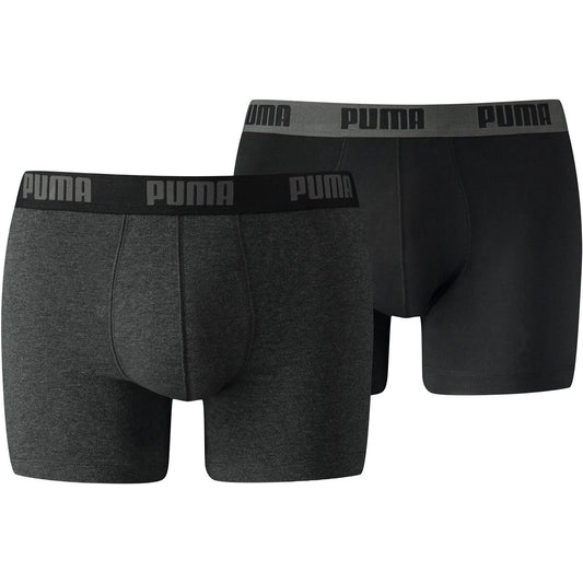 PUMA BASIC BOXER 2P DARK GREY MELANGE / BLACK DARK GREY MELANGE / BLACK Bild 1