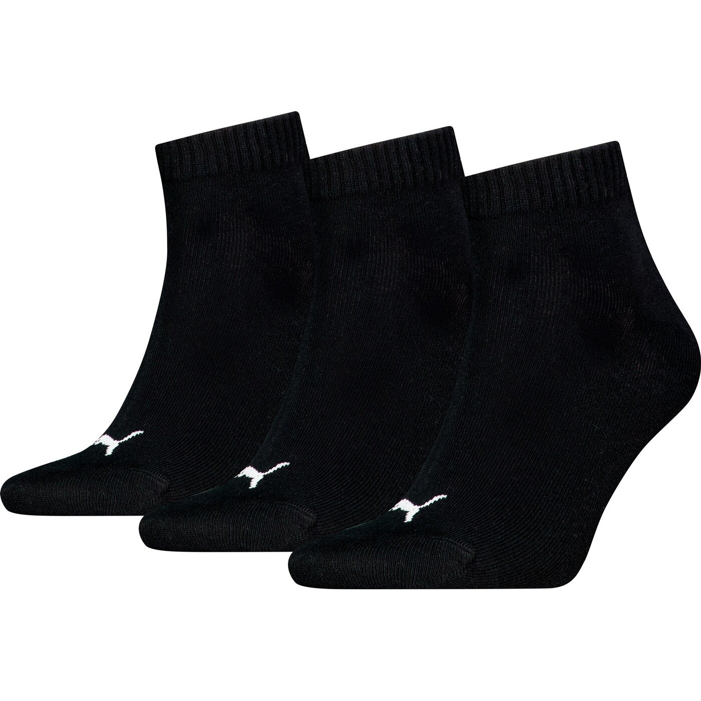 PUMA UNISEX QUARTER PLAIN 3P BLACK BLACK Bild 1