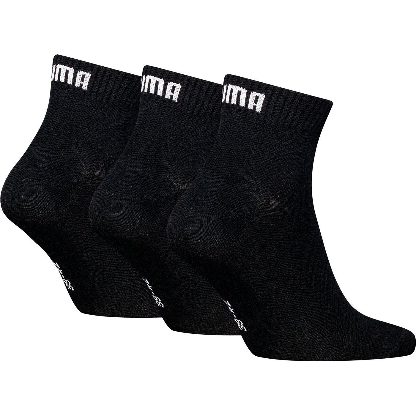 PUMA UNISEX QUARTER PLAIN 3P BLACK BLACK Bild 2