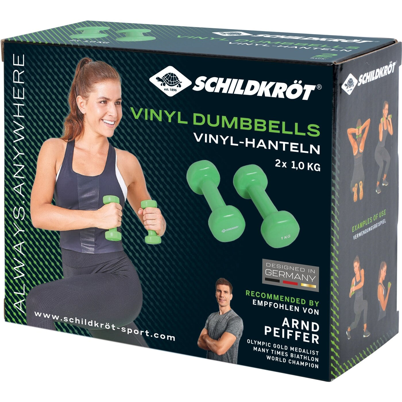 VINYL HANTEL Set, 2x 1,0kg (green), in 4C-Box, KEINE FARBE KEINE FARBE Bild 2