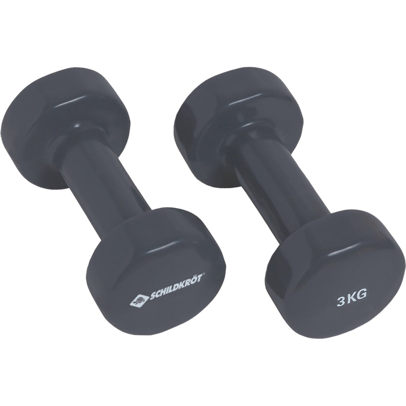 VINYL HANTEL Set, 2x 3,0kg (grey), in 4C-Box, KEINE FARBE KEINE FARBE Bild 1
