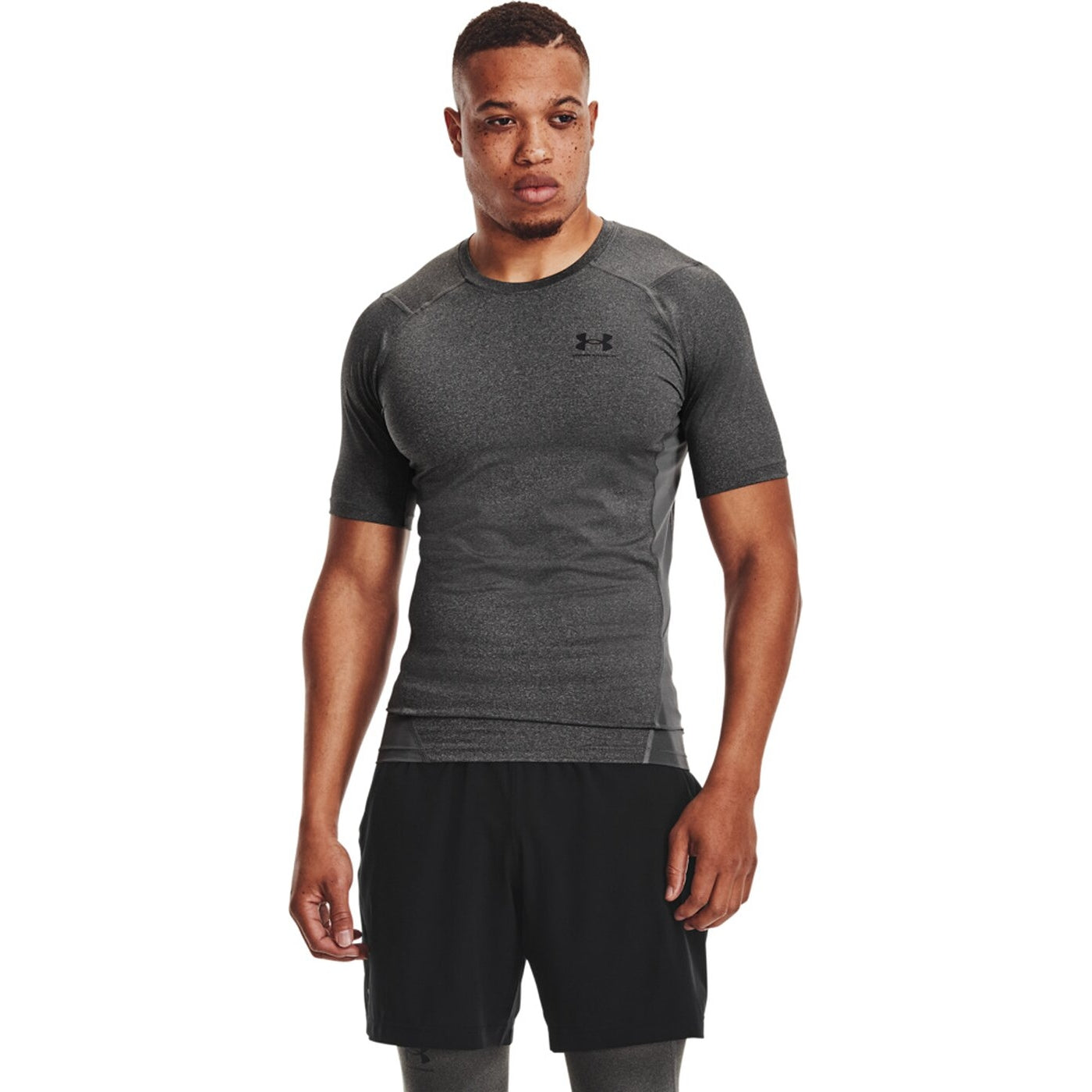 UA HG ARMOUR COMP SS CARBON HEATHER CARBON HEATHER Bild 3