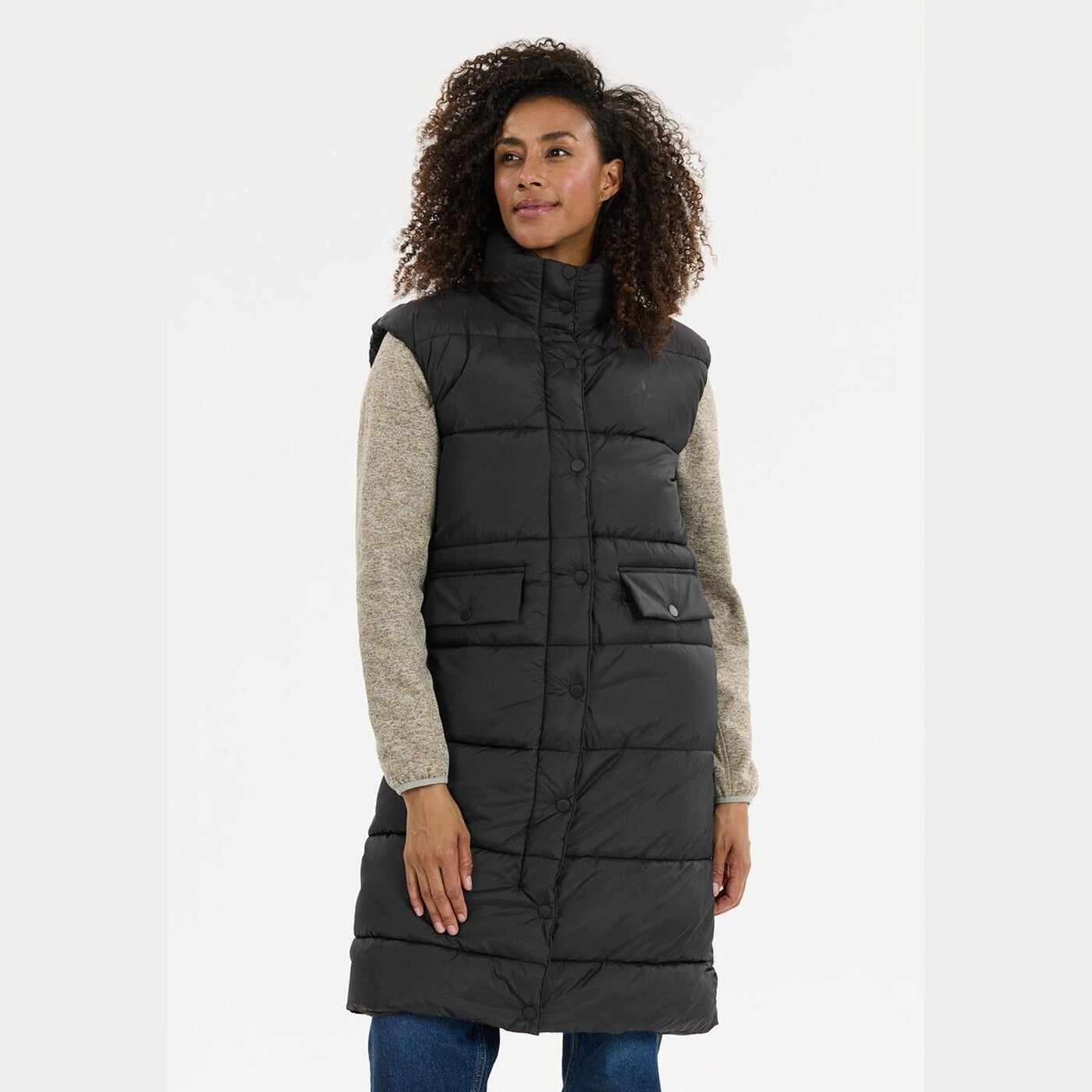 Amaretto W Long Puffer Vest BLACK BLACK Bild 3
