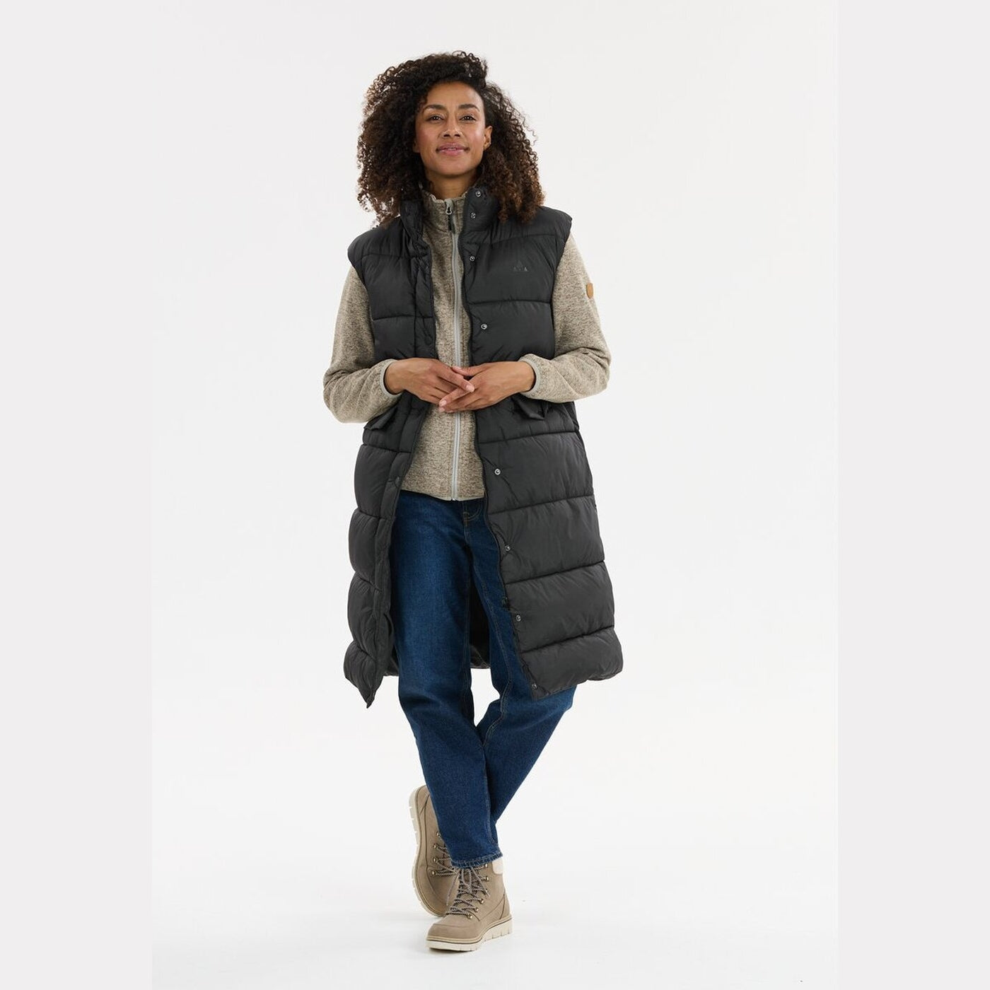 Amaretto W Long Puffer Vest BLACK BLACK Bild 5